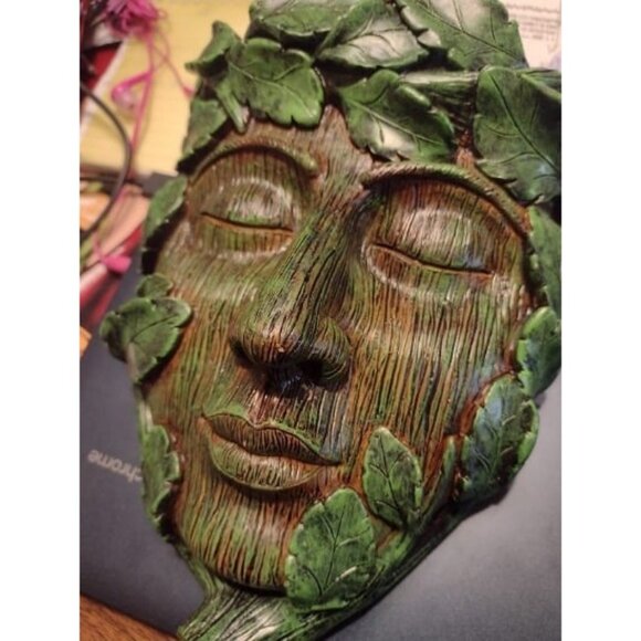 Young Man Tree Face Decor Sculpture Flower Planter Pot Waterproof Resin - Picture 3 of 3